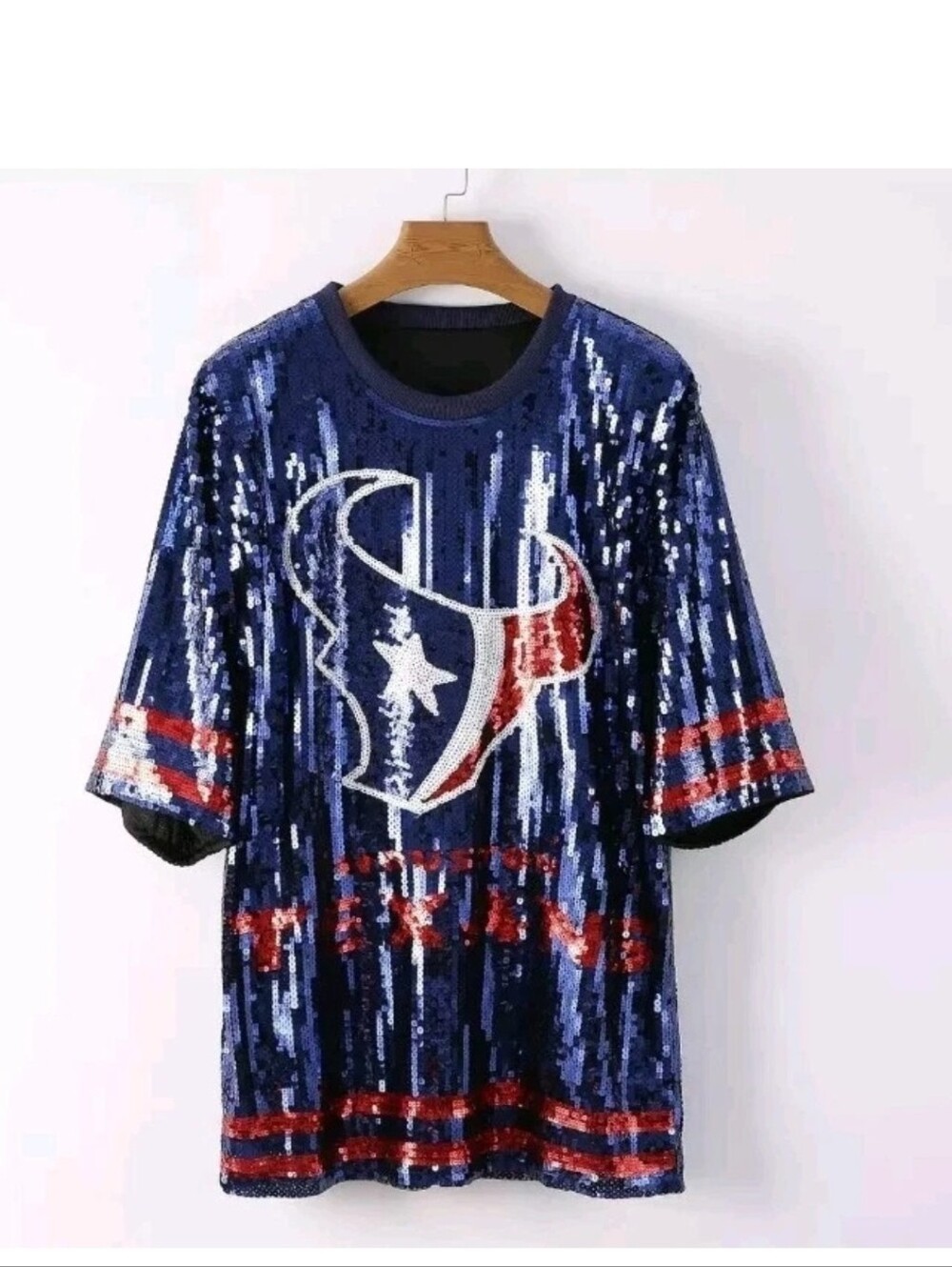 Houston Texans Blue Sparkly Bling Jersey